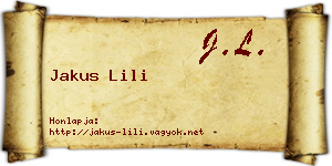 Jakus Lili névjegykártya