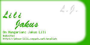 lili jakus business card